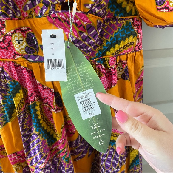 Farm Rio Dress NWT Beaded Macaws Bird Midi - Picture 5 of 5